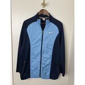 Vintage Nike Basketball Windbreaker Jacket Blue Two Tone Mens L Y2K UNC Tarheels